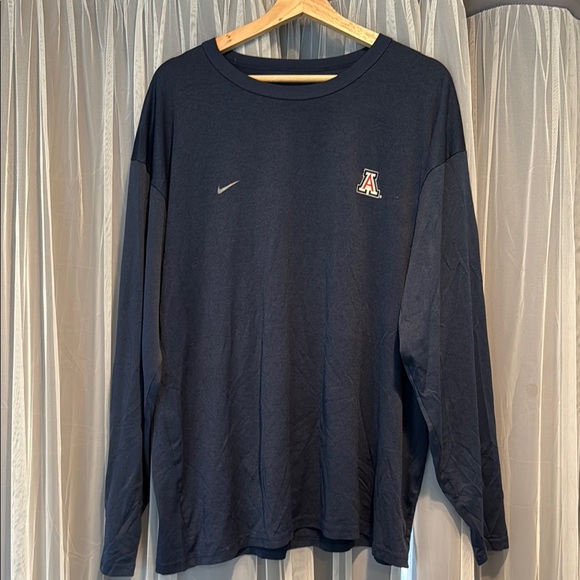 Nike Blue Long Sleeve Tee with Crew Neck - Picture 1 of 2